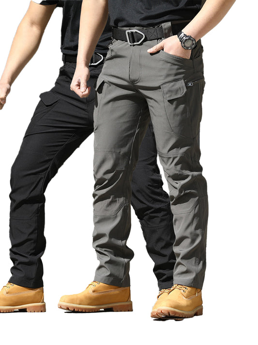 PAHAJIM 2-Pack Men's Wrinkle-Resistant Cargo Pants - Slim Fit Tapered Utility Pants for Casual Work & Commute - men's tactical cargo pants with multi-pocket work and outdoor utility