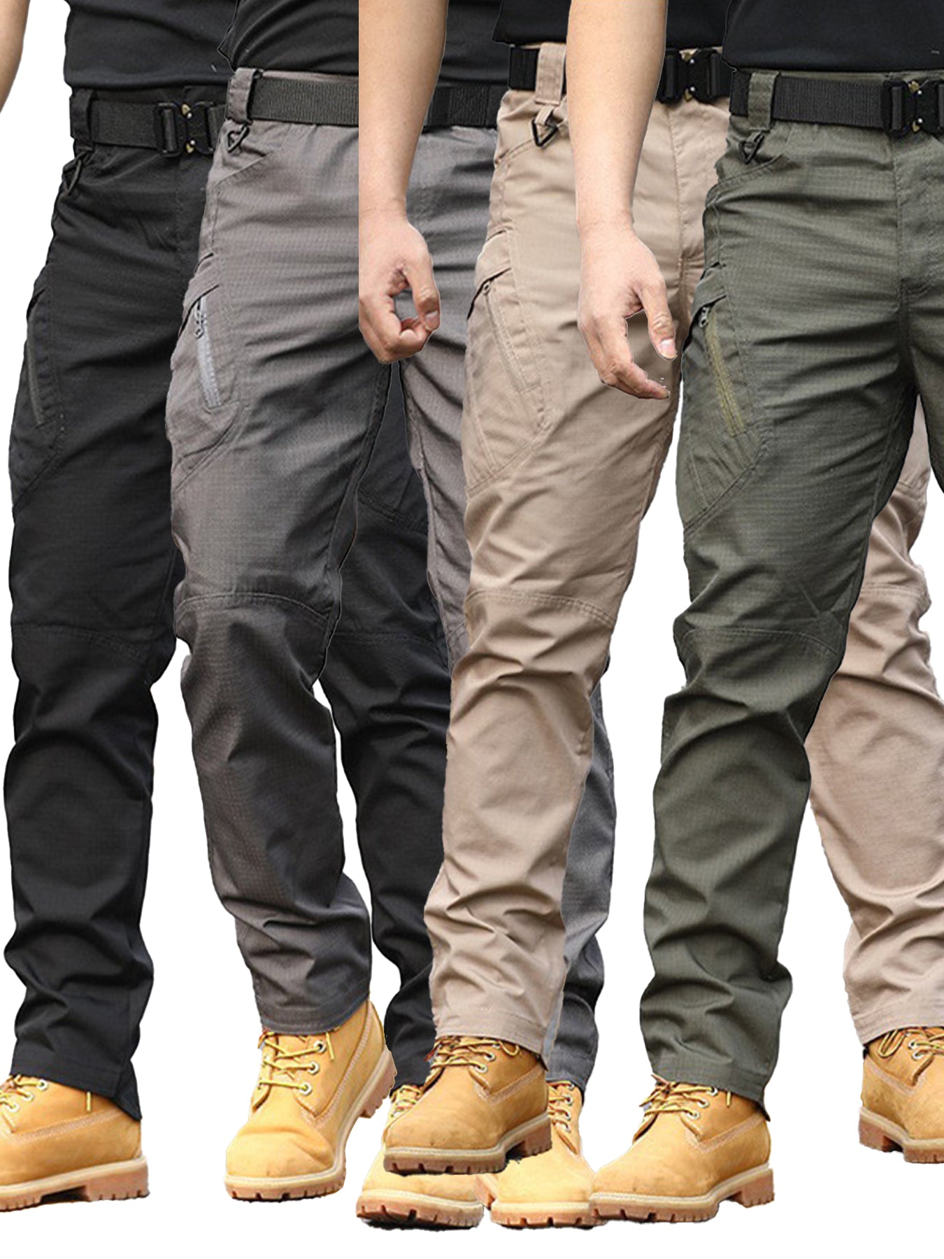 PAHAJIM 2-Pack Men's Tactical Utility Cargo Pants - Ripstop Multi-Pocket EDC Pants for Travel & Outdoors - men's tactical cargo pants with multi-pocket work and outdoor utility