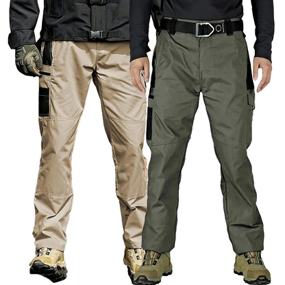 2/4-Pack Men's Waterproof Cargo Pants - Value Set Everyday Casual Multi-Pocket Work Pants