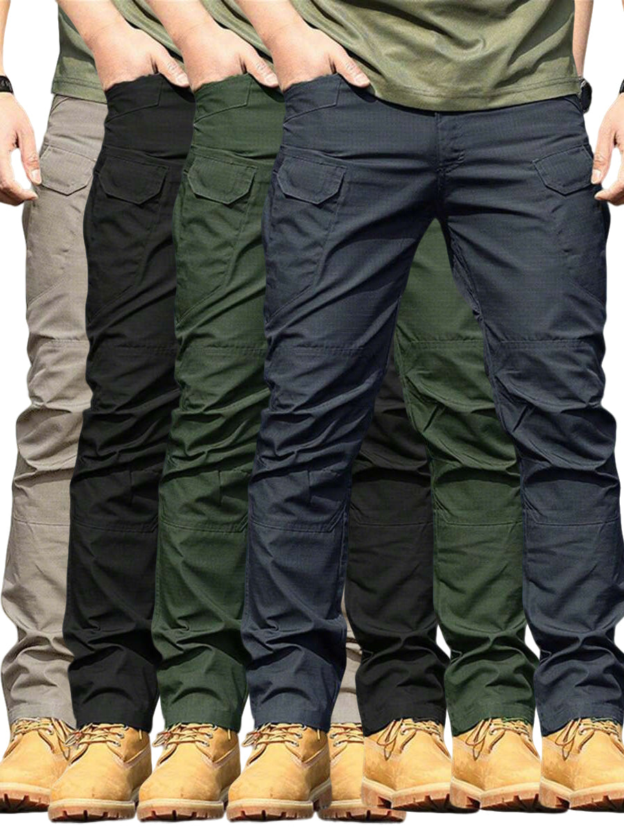 2/4 Pairs Men's Stretchy Cargo Pants - Comfortable Straight Leg Casual Pants, Multi Pockets