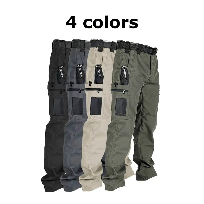 2/4-Pack Men's Waterproof Cargo Pants - Value Set Everyday Casual Multi-Pocket Work Pants