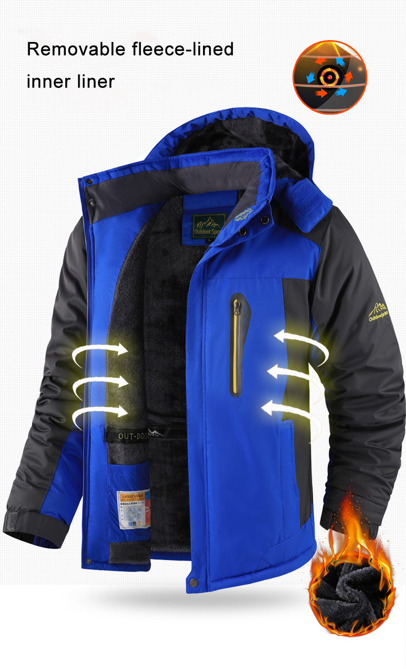 PAHAJIM Men's Waterproof Winter Ski Jacket - Fleece Lined Warm Snow Coat - waterproof winter outdoor jacket for men