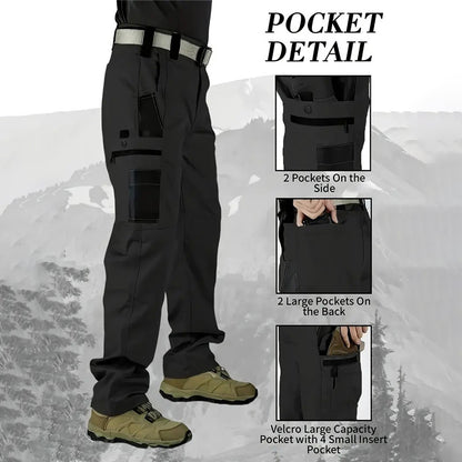 2/4-Pack Men's Waterproof Cargo Pants - Value Set Everyday Casual Multi-Pocket Work Pants