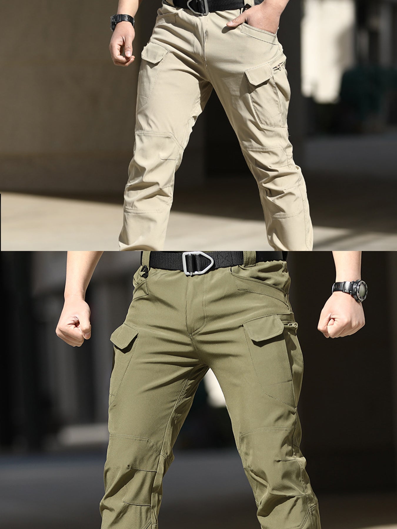 PAHAJIM 2-Pack Men's Wrinkle-Resistant Cargo Pants - Slim Fit Tapered Utility Pants for Casual Work & Commute - men's tactical cargo pants with multi-pocket work and outdoor utility