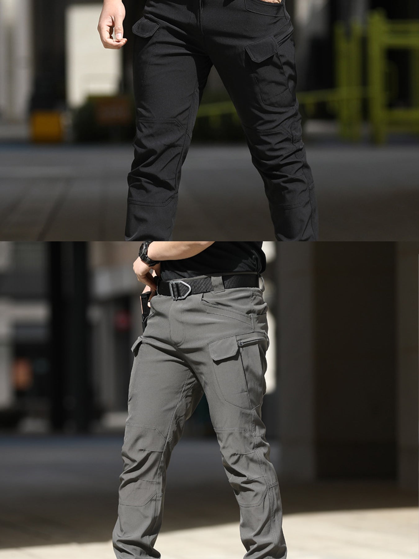 PAHAJIM 2-Pack Men's Wrinkle-Resistant Cargo Pants - Slim Fit Tapered Utility Pants for Casual Work & Commute - men's tactical cargo pants with multi-pocket work and outdoor utility